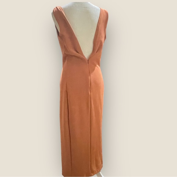 Expo nite bodycon scuba dress  12 💯 USA Made back zipper/slit/gold nugget - Picture 6 of 8